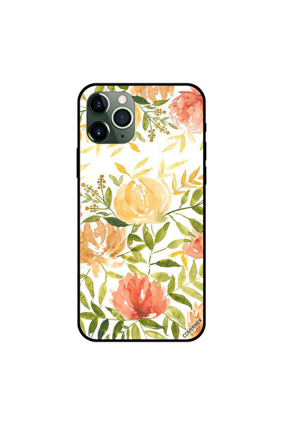 Covernex غطاء حماية لجهاز iPhone 11 Pro Max بنقشة زهور برتقالية