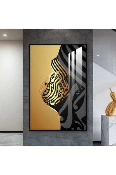 4gdran Luxury wooden wall panel with black frame and clear acrylic layer