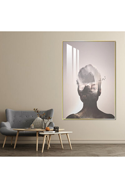 Marktna لوحة جدارية خشبية فاخرة مع برواز فضي و طبقة من الاكرليك الشفاف