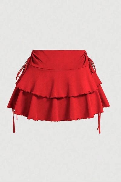 JE-TU Lace-Up Mini Shorts Skirt Jt8067