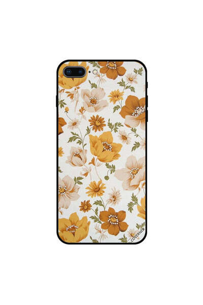 Covernex غطاء حماية لجهاز iPhone 7 Plus باللونين الأصفر والأزرق بنقشة زهور