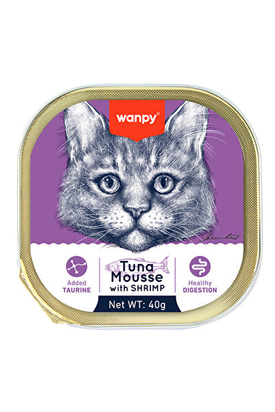 Wanpy TOM&JERRYPETSHOP-Wanpy Kedi Konserve Ezme 40g Karışık Alutray Yaş Mama 5 Adet Mix