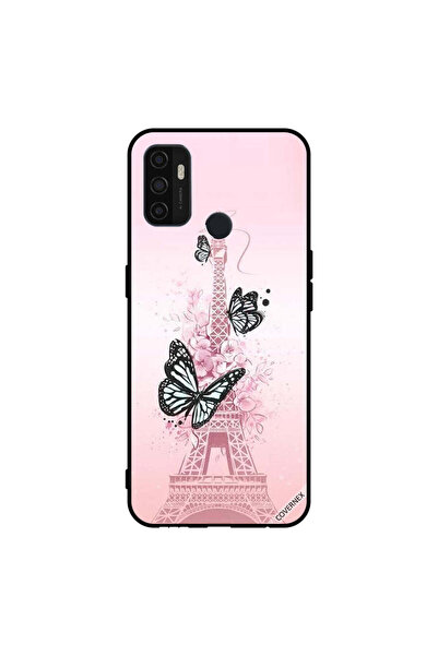 Covernex غطاء حماية لهاتف Oppo A11s/A53 5G برسومات فراشات سوداء على برج Effiel