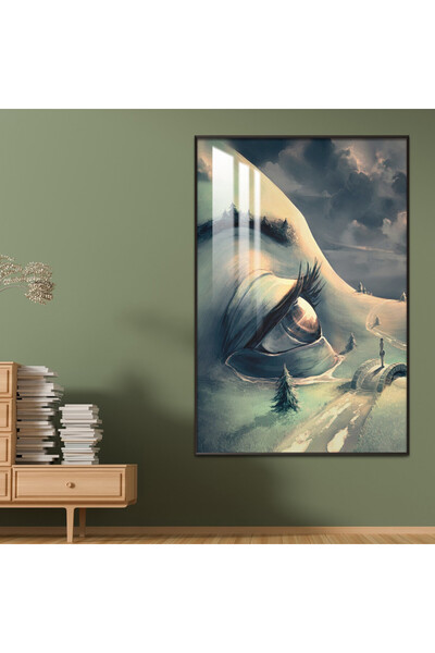 SND لوحة جدارية خشبية فاخرة مع برواز شامبين و طبقة من الاكرليك الشفاف