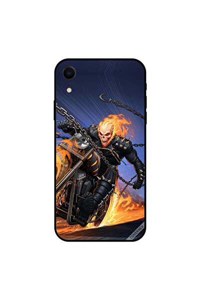 Covernex غطاء حماية لهاتف iPhone XR برسومات جمجمة ورجل على دراجة نارية