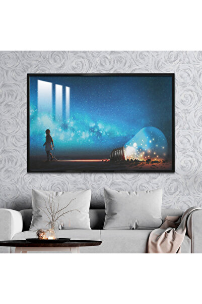 Marktna لوحة جدارية خشبية فاخرة مع برواز فضي و طبقة من الاكرليك الشفاف