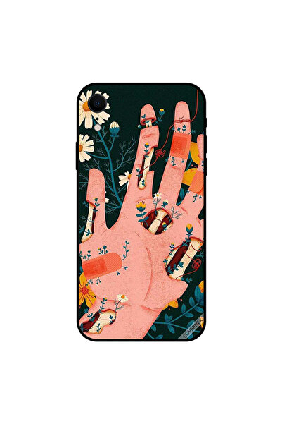 Covernex غطاء حماية iPhone XR برسومات اليد والزهرة