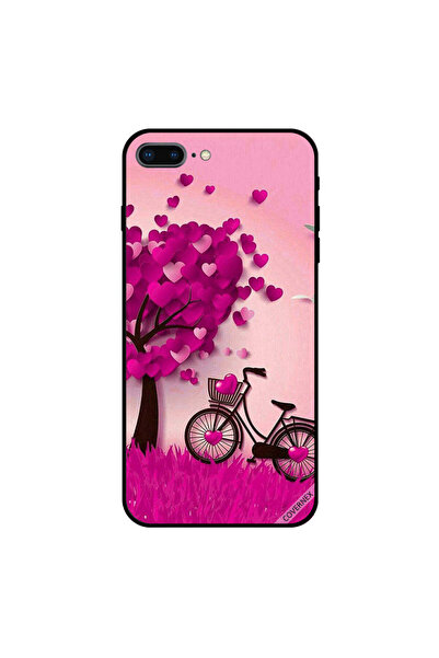 Covernex غطاء حماية لجهاز iPhone 7 Plus بنقشة قلوب وردية وشجرة ودورة