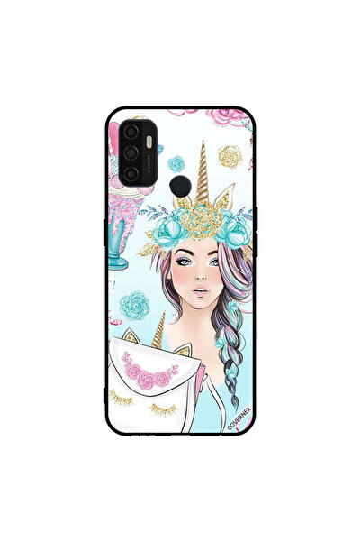 Covernex غطاء حماية لهاتف Oppo A11s/A53 5G رموش على الحقيبة وفتاة وحيد القرن