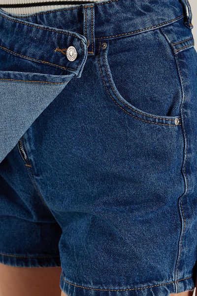 Tudors Дамска къса пола Slim Fit с двоен джоб, светло тъмносиня