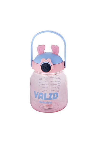 Relaxion Gift, Imported Luxury Eared Pink Flask/Water Bottle 1100 ml (446)