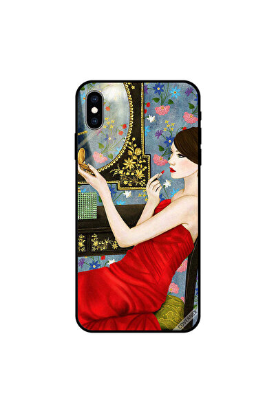 Covernex غطاء حماية لهاتف iPhone XS MAX بتصميم فتاة باللون الأحمر