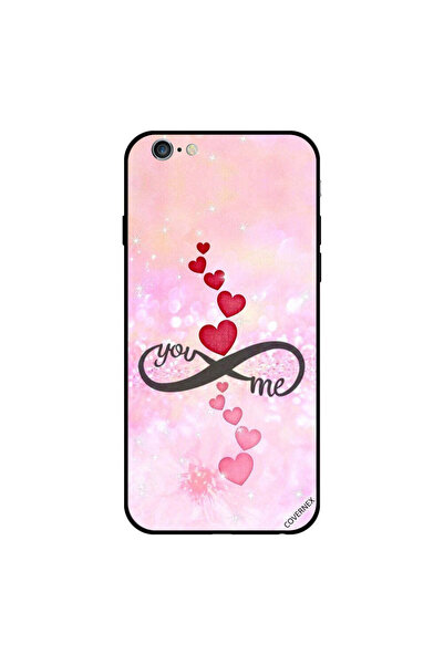 Covernex غطاء حماية لجهاز iPhone 6s Plus بقلوب حمراء ووردية، أنت وأنا لا نهاي...