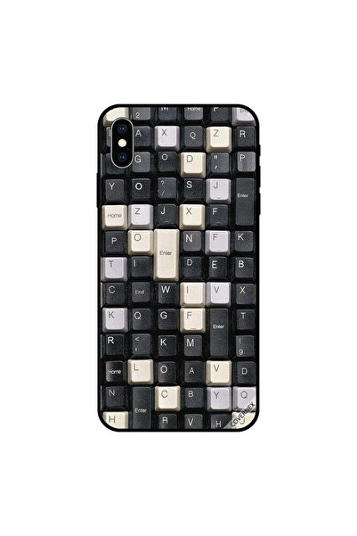 Covernex غطاء حماية لجهاز iPhone XS مع أزرار لوحة مفاتيح باللونين الأبيض والأسود