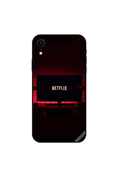Covernex غطاء حماية لهاتف iPhone XR مع شعار Netflix على التلفزيون