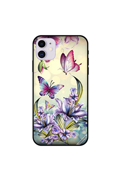 Covernex غطاء حماية لجهاز iPhone 11 بنقشة زهور أرجوانية وفراشات