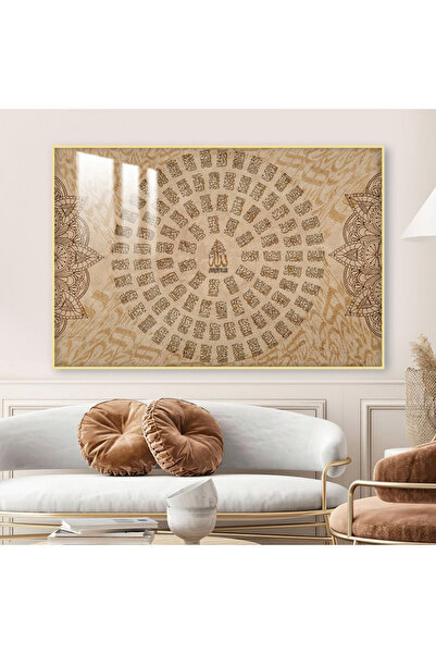 Marktna لوحة جدارية خشبية فاخرة مع برواز ذهبي و طبقة من الاكرليك الشفاف