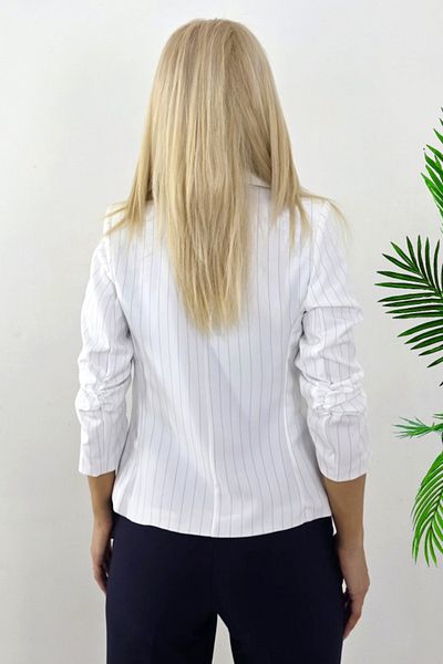 FashionForYou KaLyon short office jacket, with decorative pockets, WHITE, M