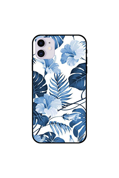 Covernex غطاء حماية لجهاز iPhone 11 بنقشة أوراق وريش أزرق داكن