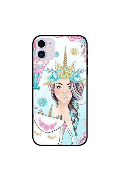 Covernex غطاء حماية لجهاز iPhone 11 بتصميم فتاة وحيد القرن والآيس كريم