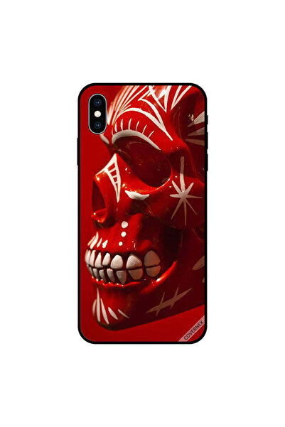 Covernex غطاء حماية لهاتف iPhone XS MAX بتصميم جمجمة مزخرفة باللون الأحمر