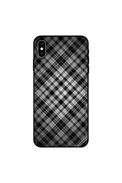 Covernex غطاء حماية لجهاز iPhone XS MAX بخطوط باللونين الأبيض والأسود على القماش