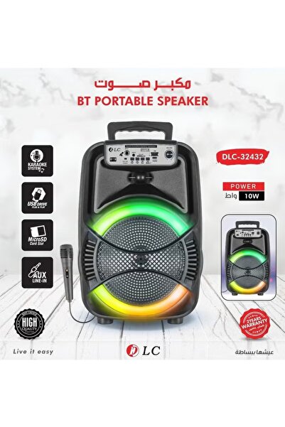 DLC Portable Speaker with LED Lights and Bluetooth