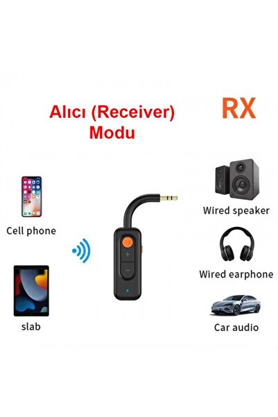 Leonpro Bluetooth v5.4 alıcı verici mikrofonlu 3.5mm aux bluetooth adaptör