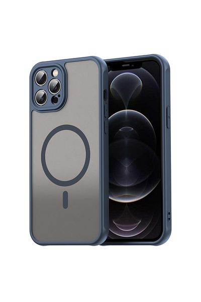 SKYDDAR INNOVATION Husă pentru iPhone 12 Pro Max, HaloFrost MagSafe II, antișoc, set de autocolante, albastru marin