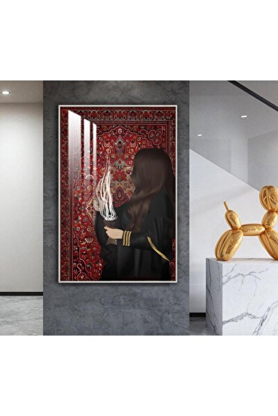 SND لوحة جدارية خشبية بتصميم فتاة عربية مع برواز فضي و طبقة من الاكرليك الشفاف