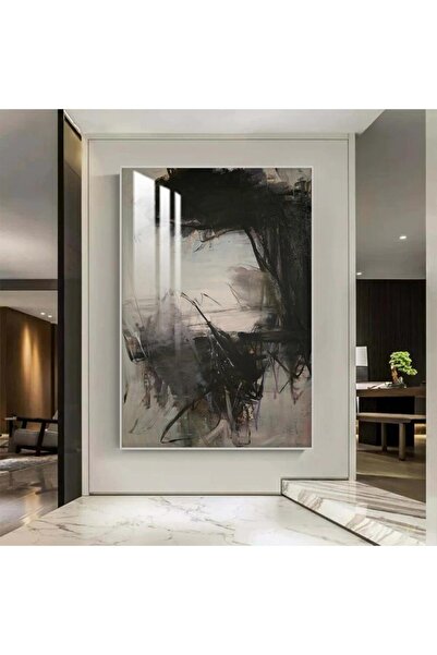 Marktna لوحة جدارية خشبية بتصميم الفن التجريدي مع برواز فضي و طبقة من الاكرلي...