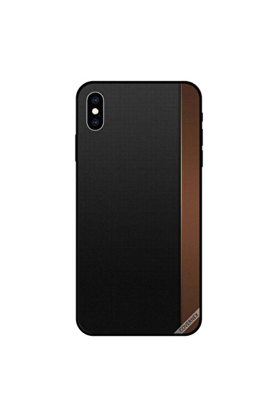Covernex غطاء حماية لجهاز iPhone XS MAX بنقشة جلد بني وأسود