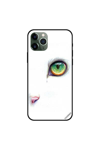 Covernex غطاء حماية لجهاز iPhone 11 Pro Max بنقشة عين القطة البيضاء الخضراء