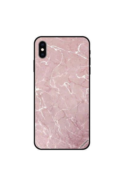Covernex غطاء حماية لجهاز iPhone XS بنقشة رخامية باللون الوردي والبني