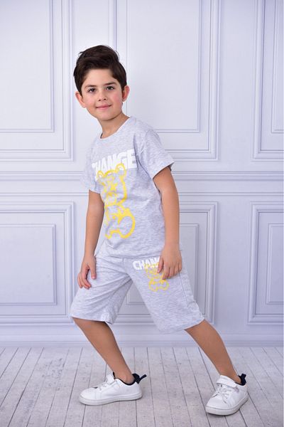 ruhaay Unisex Change Printed Children's Short-Sleeved Summer Shorts with Elastic Waist and Pockets Bottom Top Suit