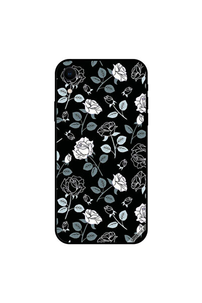Covernex غطاء حماية iPhone XR بنقشة زهور بالأبيض والأسود