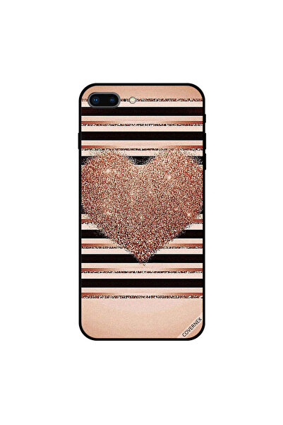 Covernex غطاء حماية لهاتف iPhone 7 Plus بلون الخوخ اللامع على شكل قلب
