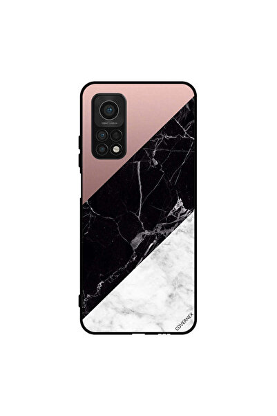 Covernex غطاء حماية لهاتف Xiaomi Mi 10T Pro 5G أبيض أسود رخامي بنمط عادي