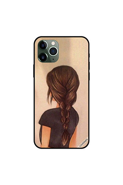 Covernex غطاء حماية لجهاز iPhone 11 Pro Max، صورة فتاة لطيفة ذات شعر مطوي عتيق