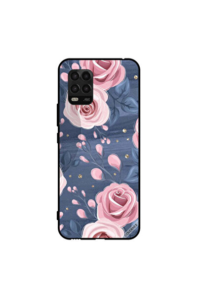 Covernex غطاء حماية لهاتف شاومي مي 10 لايت 5G بنقشة ورود وردية وأوراق رمادية ...