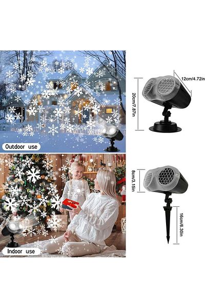 K-Bright snow projector, LED, black, plastic, 20 x 12 cm