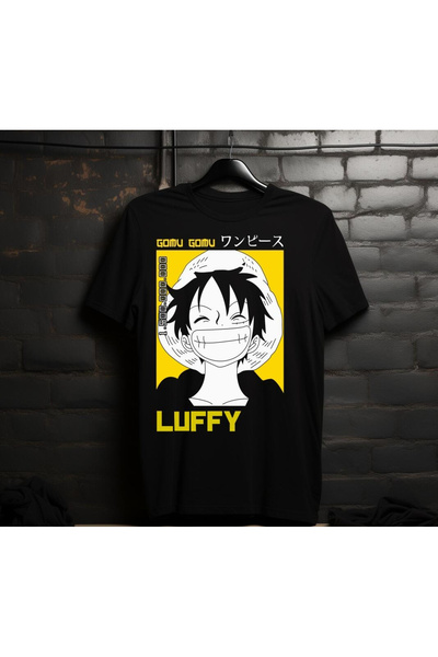 Flood Of Style تي شيرت رجالي منقوش برسومات الرسوم المتحركة للجنسين مونكي دي لوفي