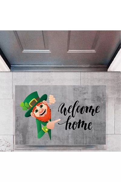 Mu Art Ahşap Door Mat Decorative Digital Printing Welcome Home P-2336