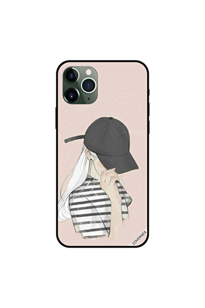 Covernex غطاء حماية لهاتف iPhone 11 Pro Max بتصميم فتاة ترتدي قميصًا مخططًا ب...