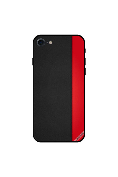 Covernex غطاء حماية لجهاز iPhone 8 بنقشة جلد أحمر وأسود سادة