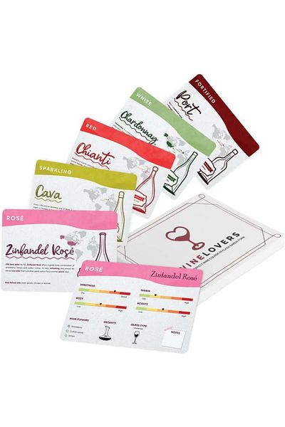 WineLovers Set of 25 WineLovers wine cards, multicolor, 22 x 16 x 2 cm