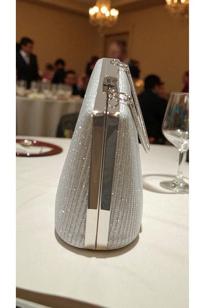 Butik Beyabags Chupra Glitter Silver Evening Dress Bag