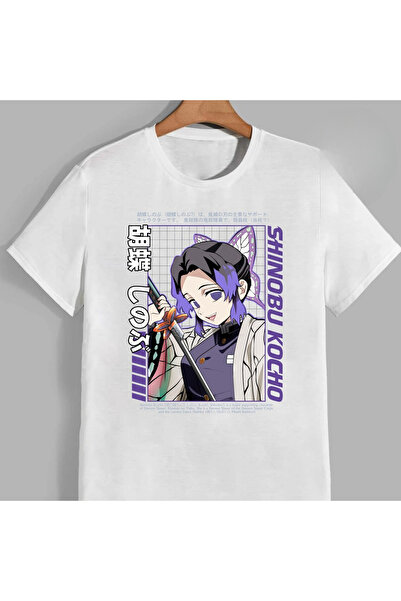 Flood Of Style تي شيرت رجالي منقوش برسومات الرسوم المتحركة Kochou Shinobu Dem...
