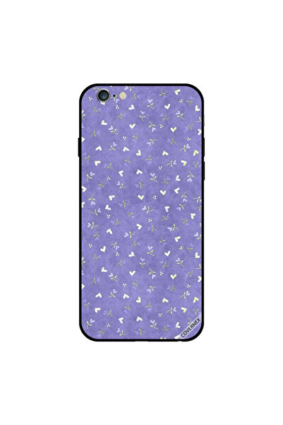 Covernex غطاء حماية لجهاز iPhone 6s Plus بنقشة قلوب بيضاء وزهور زرقاء