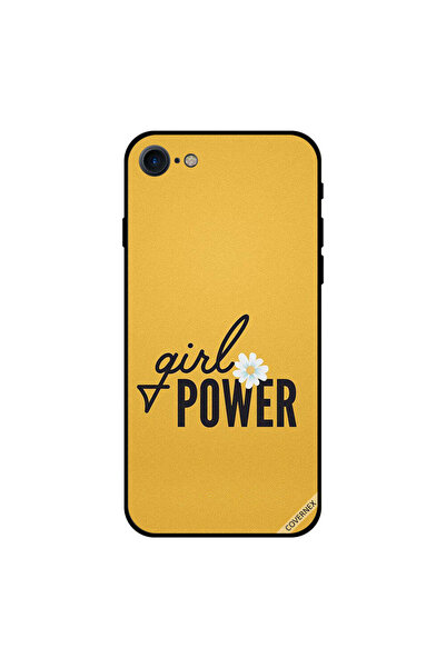 Covernex غطاء حماية لهاتف iPhone 8 بتصميم فتاة قوية وزهرة بيضاء
